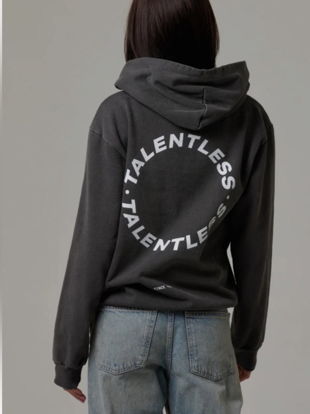 🆕 NWOT TALENTLESS | Women’s Circle Logo Hoodie | Steel Grey | Size Large